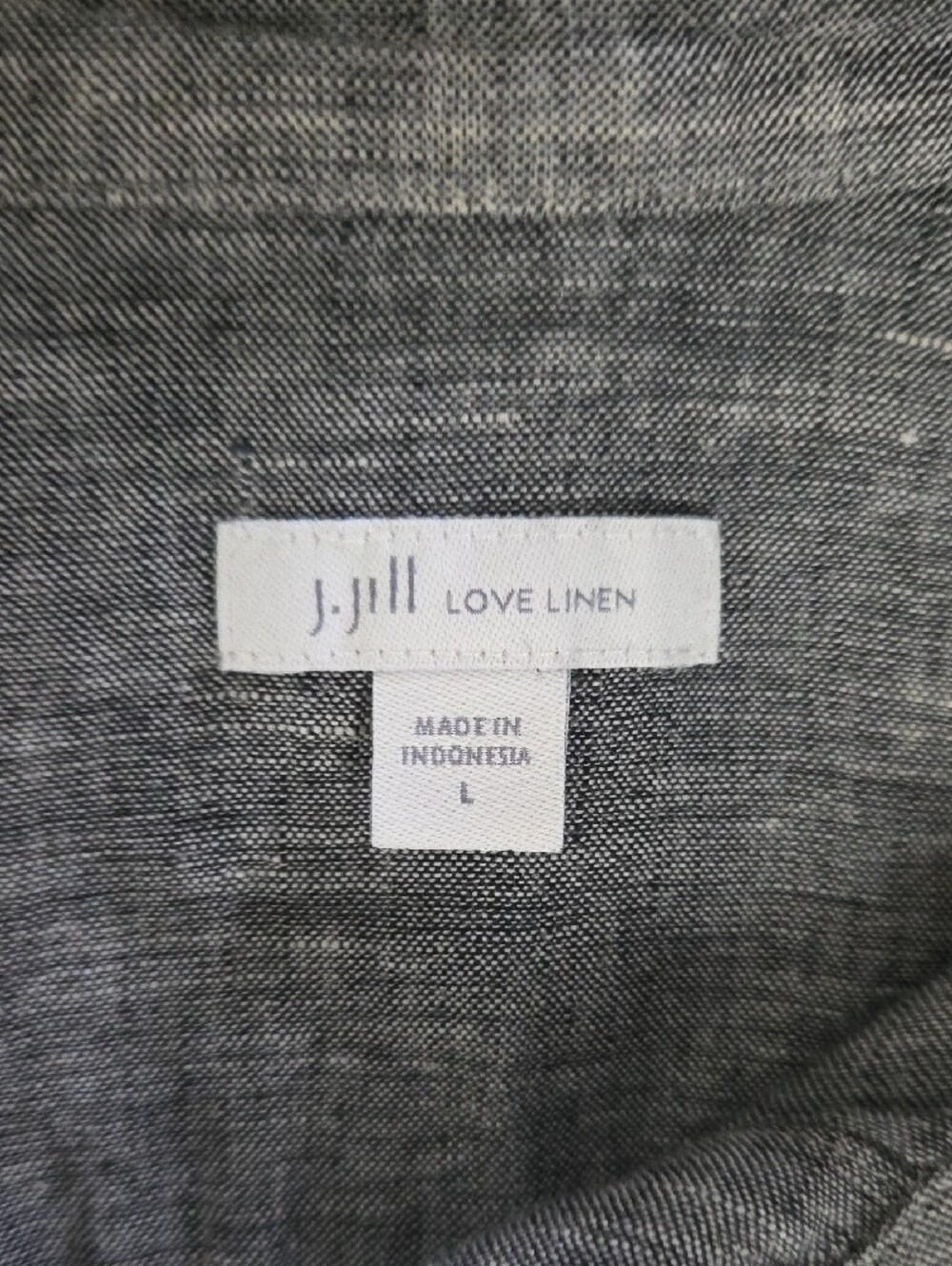 J.Jill Love Linen Womens Button Up Shirt Long Sleeve Relaxed Charcoal Large - Picture 7 of 8